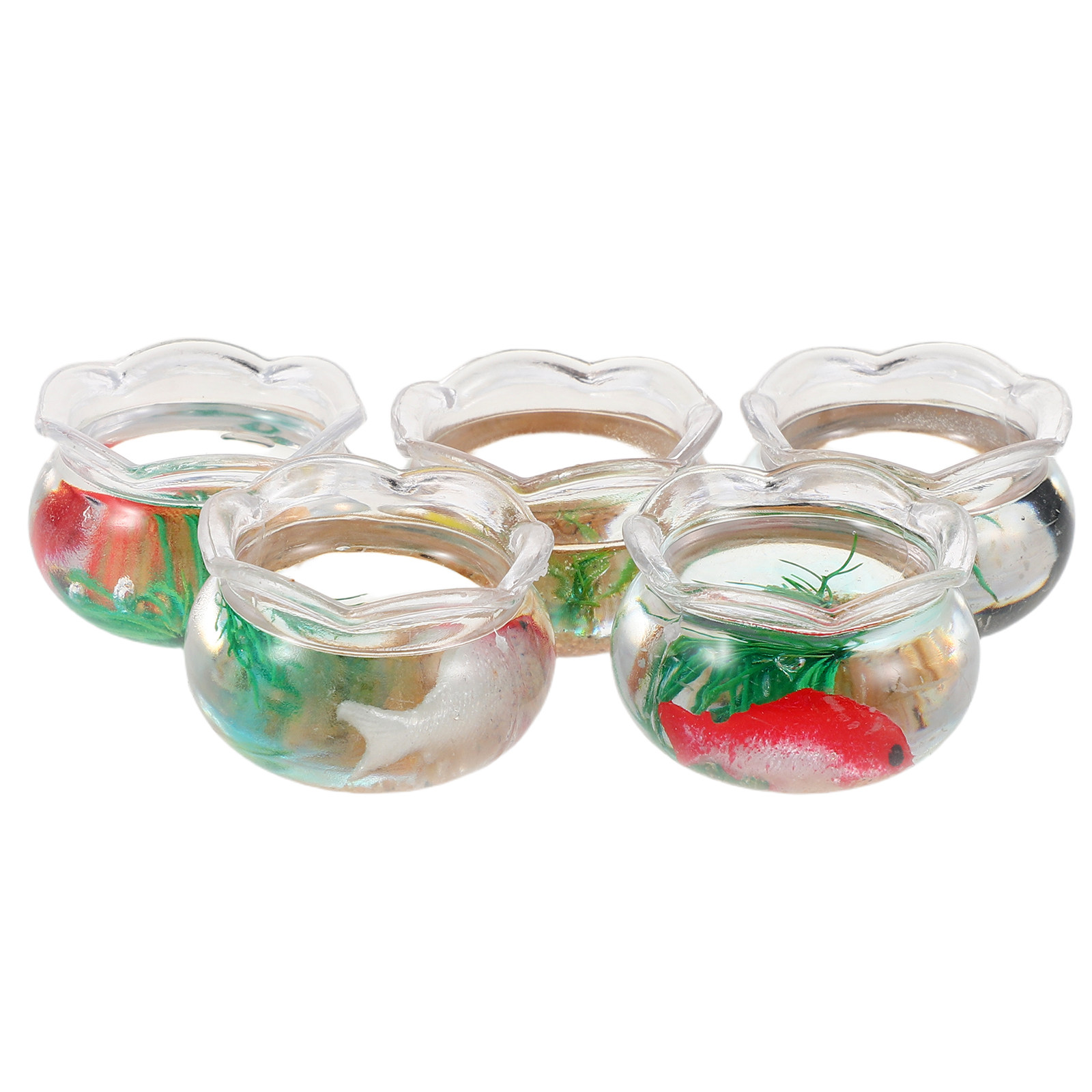 Aquarium Planting - 5Pcs Mini Fish Bowl Small Round