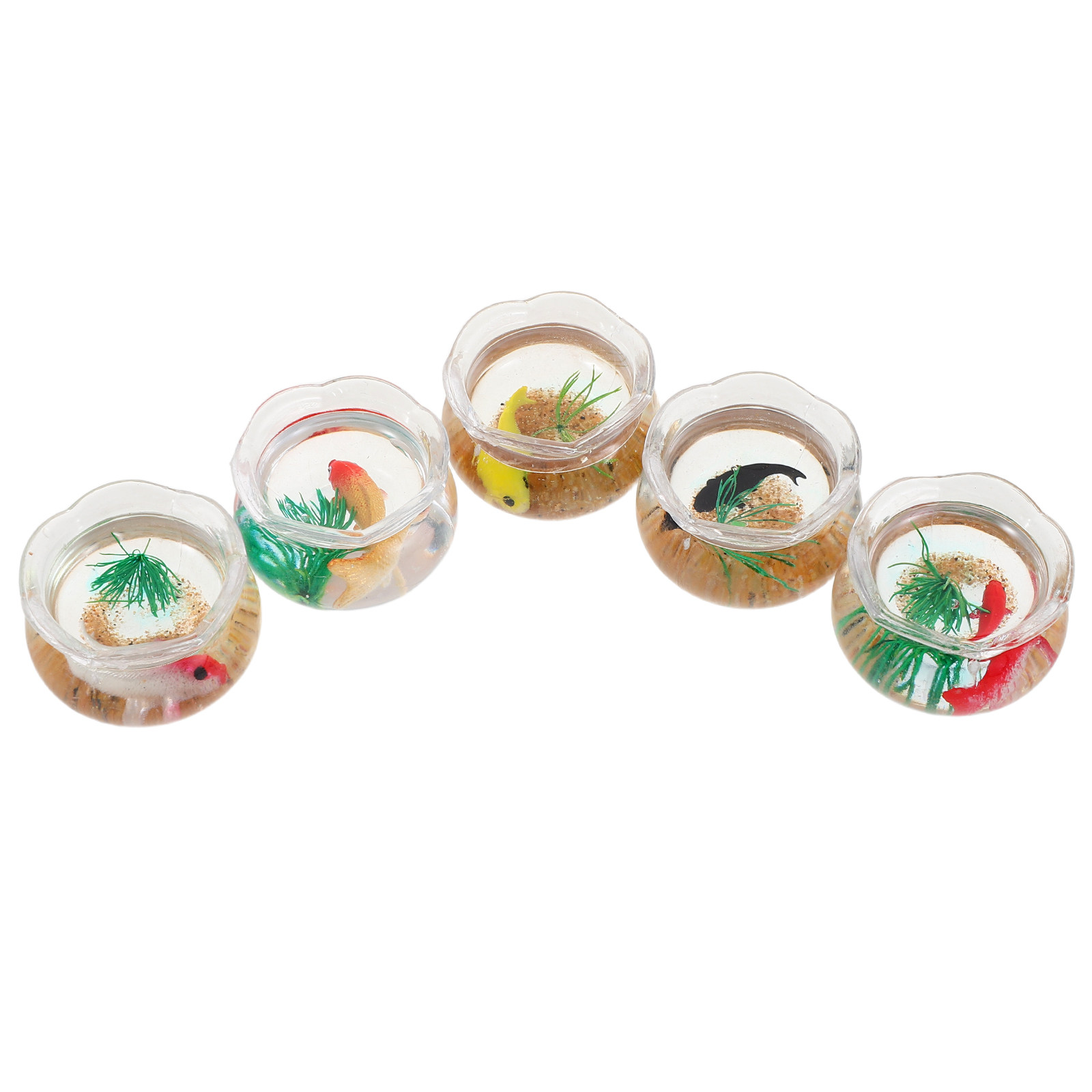 Aquarium Planting - 5Pcs Mini Fish Bowl Realistic Koi