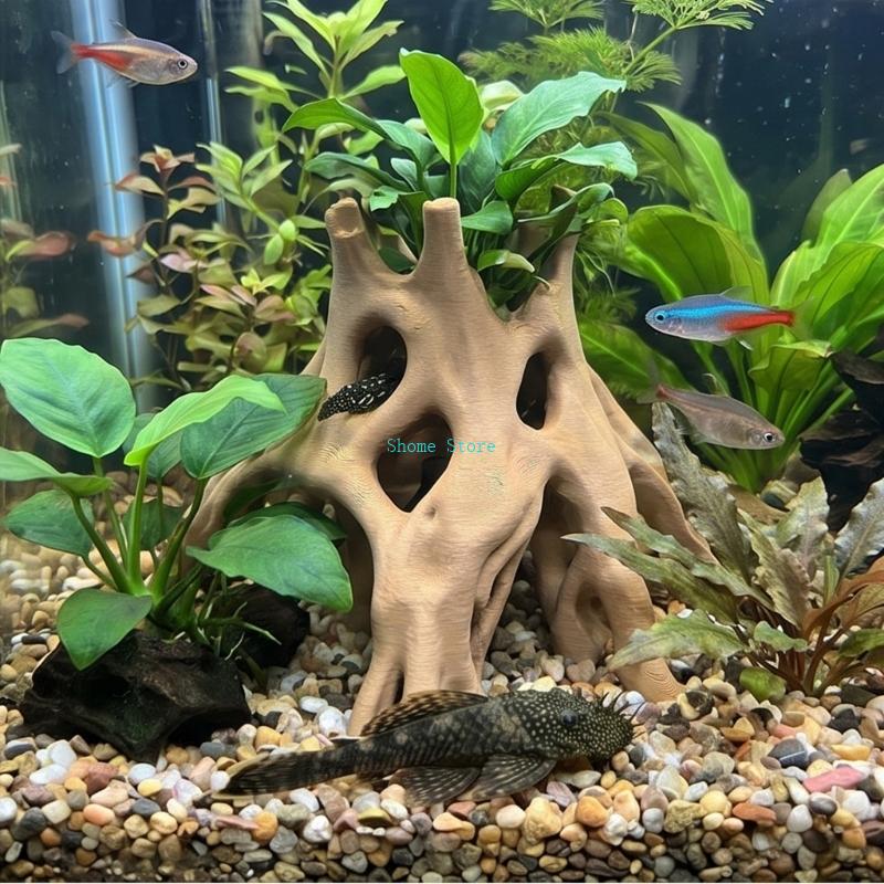 Natural Root Cave Fish Hideout - Aquarium Planted Soil ulasan dan harga