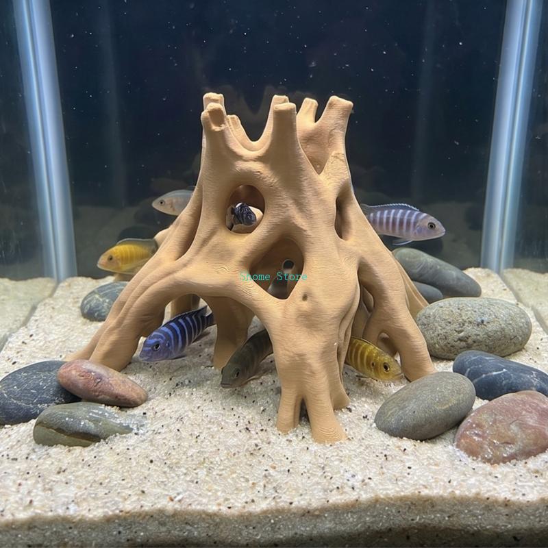 Natural Root Cave Fish Hideout - Aquarium Planted Soil ulasan dan harga