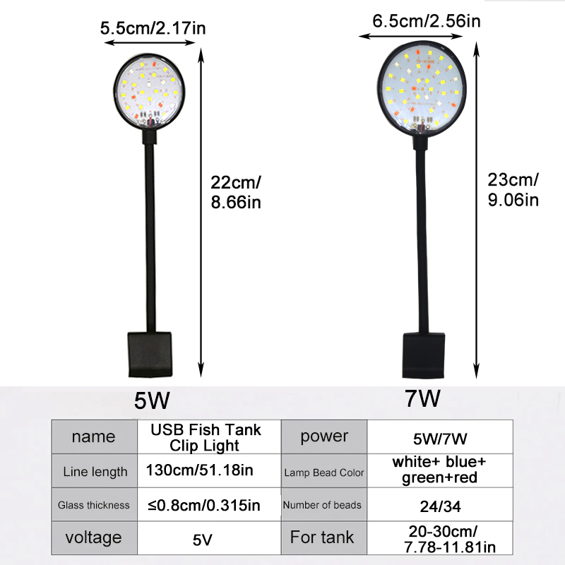 USB Aquarium LED Lamp Fish Tan - Aquarium Plant Grow Light ulasan dan harga