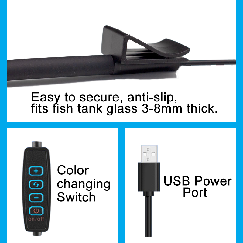 USB Aquarium LED Lamp Fish Tan - Aquarium Plant Grow Light ulasan dan harga
