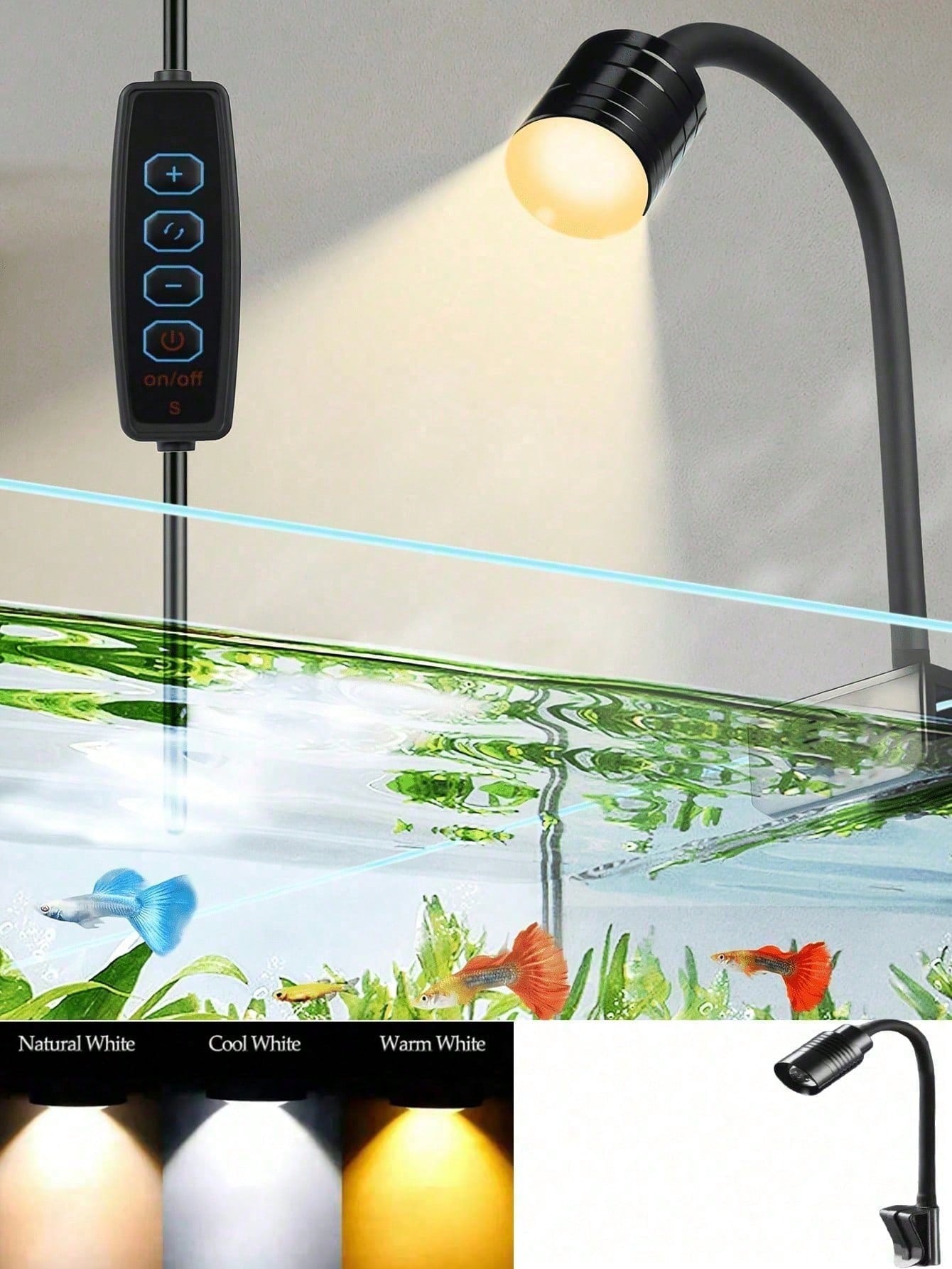 USB aquarium lights, Zoom Sout - Aquarium Plant Grow Light ulasan dan harga