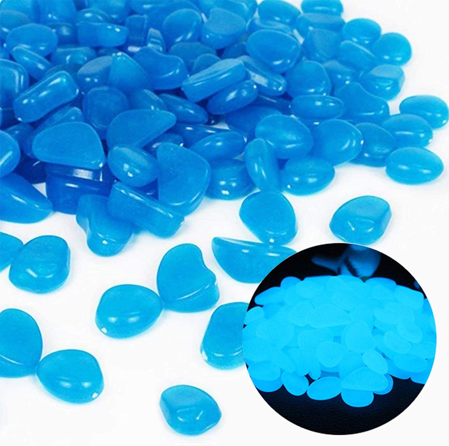 Fish Tank Rocks Glow Blue Pebb - Aquarium Planting ulasan dan harga