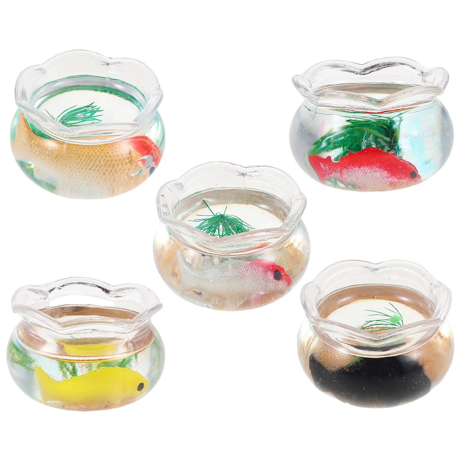 5Pcs Mini Fish Bowl Small Roun - Aquarium Planting ulasan dan harga