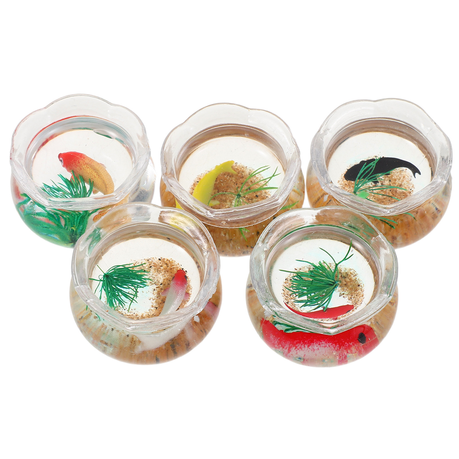 5Pcs Mini Fish Bowl Realistic  - Aquarium Planting ulasan dan harga